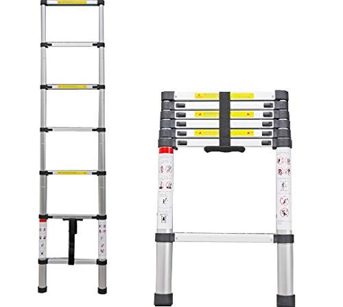 KriShyam® Ultra-Stable Aluminium Ladder Foldable Multi-Purpose Folding Telescopic Ladders 2 Meter