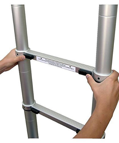 KriShyam® 2.6M Telescopic Aluminum Ladder Extendable Folding Step Ladder,Ultra-Stable Aluminium, Compact Folding Adjustable Portable Aluminium Telescopic Ladder