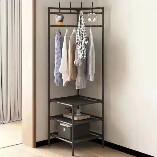 KriShyam® Premium Quality Corner Coat Rack Layers Cloth Organizer with Hooks