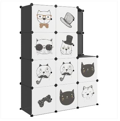 KriShyam ® 12 Door Plastic Sheet Wardrobe Storage Rack Closest Organizer for Clothes Kids Living Room Bedroom Small Accessories/bookcase/toys