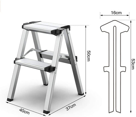 KriShyam® Double Sided 2 Step Telescoping Ladder Anti Slip Safety Aluminium Ladder Extension,150Kg