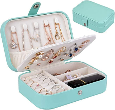 KriShyam® Travel Jewelry Case,Mini Jewellery Box,Portable Jewelry Box Display Storage Case,Bangle Box,Jewellery Organisers, Storage Boxes for Rings & Earrings