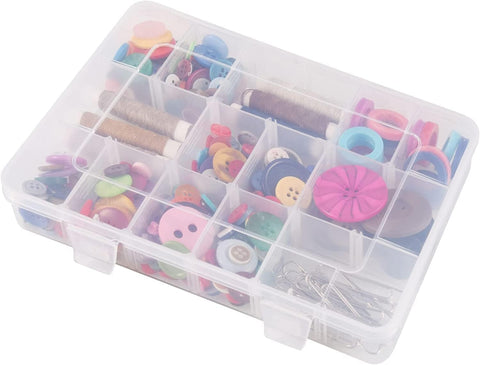 KriShyam® 15/24/36 Grids Bead Organizers and Storage, Small Plastic Jewelry Organizer Box Jewellery Makeup Beads Earring Art DIY Crafts Storage Containers(Pack of 3)