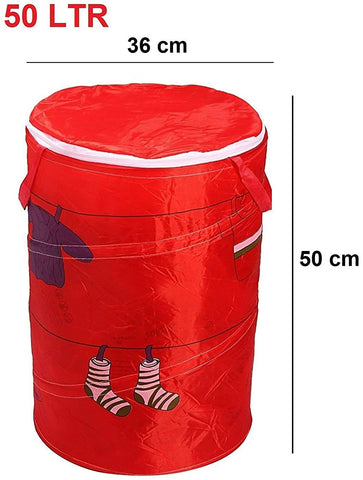 KriShyam® Laundry Bag for Clothes, Collapsible Laundry Storage, Toys Storage with Lid (Drawstring Closure) - Large (SOCKS PRINT)