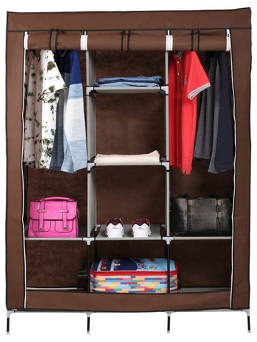 KriShyam® 6+2 Layer Kids Wardrobe Portable Fabric Collapsible Foldable for Kids Clothes Closet Wardrobe Storage Rack Organizer Cabinet Cupboard Almirah