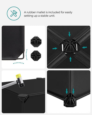 Krishyam® Portable Shoe Rack Organizer, Plastic Cube Storage 18 Pair Tower 9 Steps Plastic Shoe Rack (9 Shelves, DIY(Do-It-Yourself))