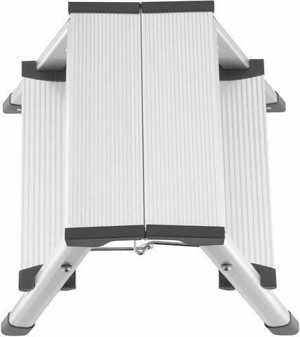 KriShyam® Double Sided 2 Step Telescoping Ladder Anti Slip Safety Aluminium Ladder Extension,150Kg