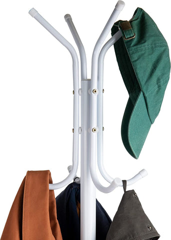 KriShyam® Coat Rack with 12 Hooks, 5.6ft Metal coat rack freestanding,Cloth stand Coat Tree Hats Hanger Holder for Purse, Scarf Rack, Jacket, Umbrella Tree Stand
