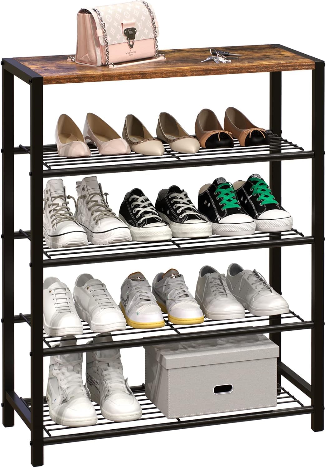 KriShyam® Shoe Rack,5 Tier Shoe Organizer Storage for Closet Entryway
