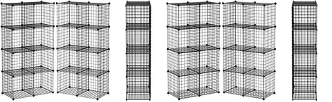 KriShyam® 8-Cube Wire Storage Organizer Metal,Multi Use Bookcase, Bookshelf Stackable Shoe Rack Shelf Metal Cubes Organizer, DIY Closet Cabinet Ideal for Living Room, Home, Office (Black)