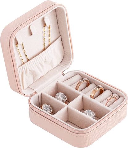 KriShyam®  PU Leather Small Jewelry Box Organizer | Travel Jewelry Case, Jewelry Travel Organizer |Ring, Pendant, Necklace, Bracelet Earring Organizer | Jewelry Box for Women