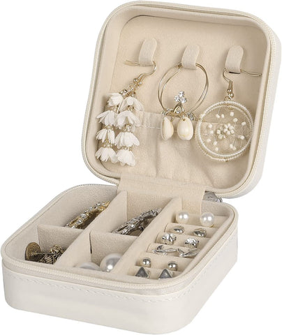 KriShyam®  PU Leather Small Jewelry Box Organizer | Travel Jewelry Case, Jewelry Travel Organizer |Ring, Pendant, Necklace, Bracelet Earring Organizer | Jewelry Box for Women