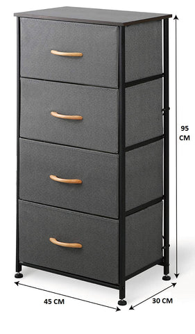 KriShyam® 4-Drawer Dresser and Closet Organizer,Dresser and Chest of Drawers with Wood Top and Steel Frame Organizer for The Bedroom, Closet, Office Storage, Dorm