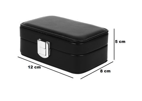 KRISHYAM® Portable Travel Jewelry Box Organizer – Compact PU Leather Case, Ring Holder & Necklace Hooks – Ideal for Women & Girls (Black, Brown, Caramel, Pink, White, Wine Red)