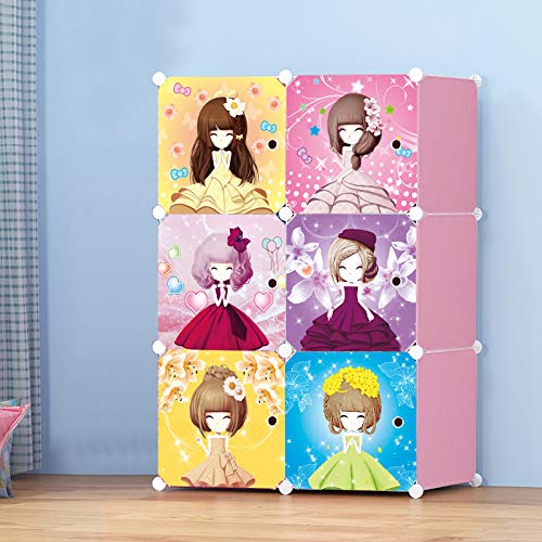 KriShyam® Portable Closet Wardrobe Cube Wardrobe for Hanging Clothes, Modular Cabinet for Space Saving, Ideal Storage Organizer Cube for Books, Toys, Towels (4/8/12 Box Barbie)