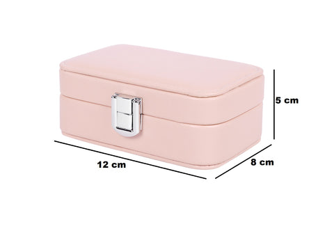 KRISHYAM® Portable Travel Jewelry Box Organizer – Compact PU Leather Case, Ring Holder & Necklace Hooks – Ideal for Women & Girls (Black, Brown, Caramel, Pink, White, Wine Red)