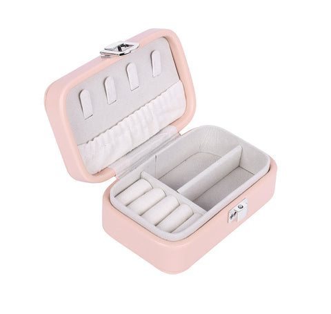 KRISHYAM® Portable Travel Jewelry Box Organizer – Compact PU Leather Case, Ring Holder & Necklace Hooks – Ideal for Women & Girls (Black, Brown, Caramel, Pink, White, Wine Red)