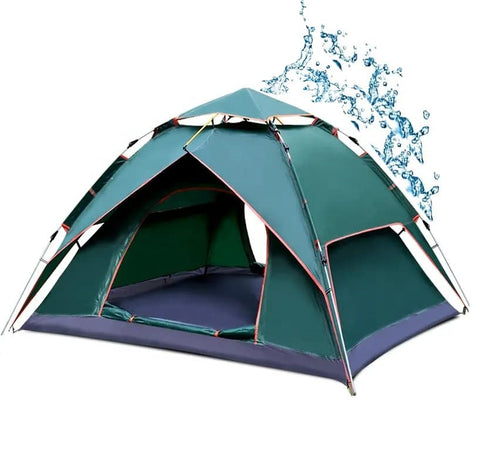 KriShyam® 3-4 Person Automatic Double Door Camping Tent Anti UV and Waterproof Internal Easy Set Up Tent,Portable Windproof Dome Tent for Camping Hiking & Traveling