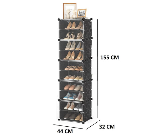 Krishyam® Portable Shoe Rack Organizer, Plastic Cube Storage 20 Pair Tower 10 Steps Plastic Shoe Rack (10 Shelves, DIY(Do-It-Yourself))