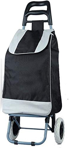 KriShyam® Folding Essential Shopping Trolley-Luggage-Bag-with-2 wheels (Navy Blue & Black )