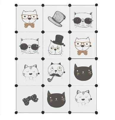 KriShyam ® 12 Door Plastic Sheet Wardrobe Storage Rack Closest Organizer for Clothes Kids Living Room Bedroom Small Accessories/bookcase/toys
