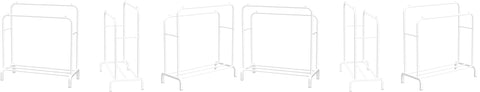 KriShyam®  Double Pole Hanger Garment Rack Freestanding Hanger Double Rods Multi-Functional Bedroom Clothing Rack (Hanger) White