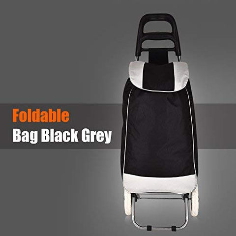 KriShyam® Folding Essential Shopping Trolley-Luggage-Bag-with-2 wheels (Navy Blue & Black )