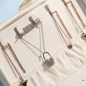 KriShyam® Travel Jewelry Case,Mini Jewellery Box,Portable Jewelry Box Display Storage Case,Bangle Box,Jewellery Organisers, Storage Boxes for Rings & Earrings