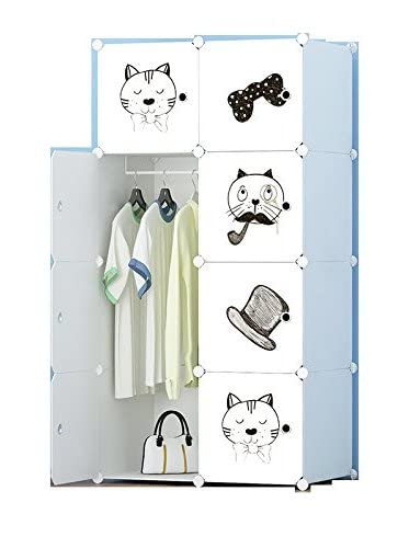 KriShyam ® 8 Door Plastic Sheet Wardrobe Storage Rack Closest Organizer for Clothes Kids Living Room Bedroom Small Accessories/bookcase/toys