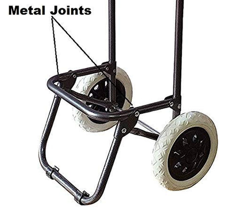 KriShyam® Foldable Shopping Trolley cart Shopping Trolley Bag and Removable Bag with Handle and 2 Wheels for Groceries,Fruits & Vegetables cart/Basket (2 Wheel Black Print)