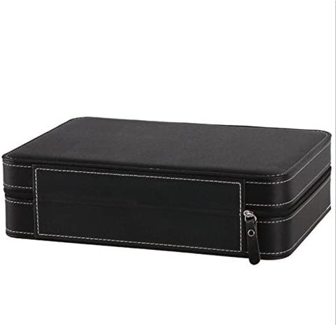 KriShyam® 10-ஸ்லாட் வாட்ச் பாக்ஸ் போர்ட்டபிள் டிராவல் ஜிப்பர் PU லெதர் ஸ்டோரேஜ் கேஸ் ஜூவல்லரி ஸ்டோரேஜ் பாக்ஸ் டிஸ்ப்ளே பாக்ஸ் உடன் வாட்ச் துணி, வணிக பயணங்களுக்கான வாட்ச் ஸ்டோரேஜ் பாக்ஸ் மற்றும் பரிசுகள் பெரிய கொள்ளளவு கருப்பு