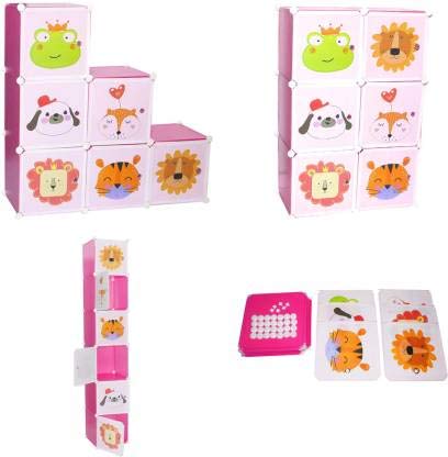 KriShyam ® 12 Door Plastic Sheet Wardrobe Storage Rack Closest Organizer for Clothes Kids Living Room Bedroom Small Accessories/bookcase/toys