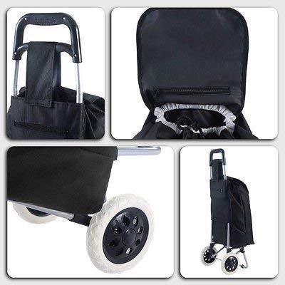 KriShyam® Folding Essential Shopping Trolley-Luggage-Bag-with-2 wheels (Navy Blue & Black )
