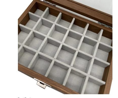 KriShyam® Wooden Jewelry Box Jewellery Case with Glass Lid, 24