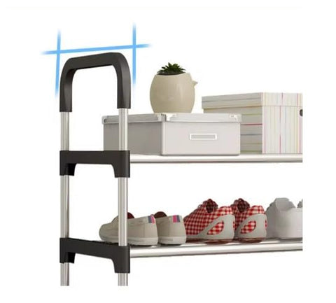 KriShyam® Stainless Steel Shoe Rack l Layer Space-Saving Design and Rust-Resistant