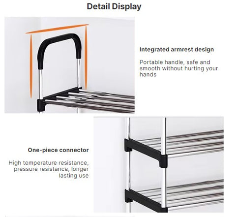 KriShyam® Stainless Steel Shoe Rack l 4 Layer Space-Saving Design and Rust-Resistant