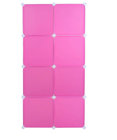 KriShyam ® 8 Door Plastic Sheet Wardrobe Storage Rack Closest Organizer for Clothes Kids Living Room Bedroom Small Accessories/bookcase/toys