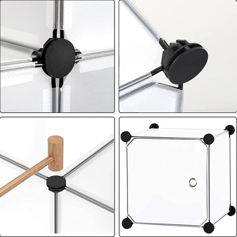 KriShyam ® 12 Door Plastic Sheet Wardrobe Storage Rack Closest Organizer for Clothes Kids Living Room Bedroom Small Accessories/bookcase/toys