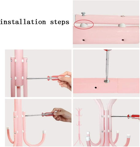 KriShyam® Coat Rack with 12 Hooks, 5.6ft Metal coat rack freestanding,Cloth stand Coat Tree Hats Hanger Holder for Purse, Scarf Rack, Jacket, Umbrella Tree Stand