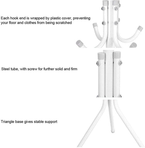 KriShyam® Coat Rack with 12 Hooks, 5.6ft Metal coat rack freestanding,Cloth stand Coat Tree Hats Hanger Holder for Purse, Scarf Rack, Jacket, Umbrella Tree Stand