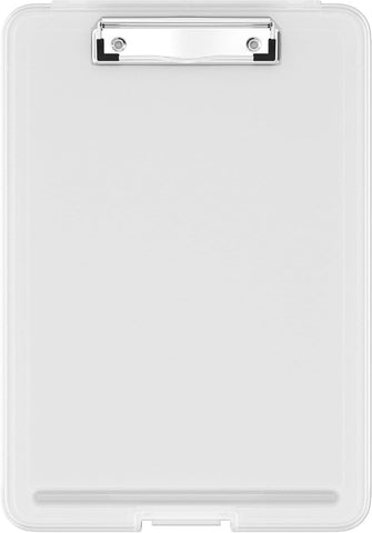 KriShyam® A4 Clipboard with Storage,Storage Clipboard with Clip,Slim Lightweight Plastic Study Writing Pad Foldable with Pen Holder & Document Compartment (Black, white, Pink)