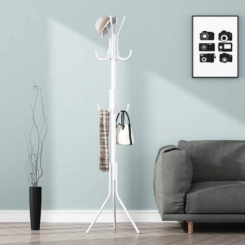KriShyam® Coat Rack with 12 Hooks, 5.6ft Metal coat rack freestanding,Cloth stand Coat Tree Hats Hanger Holder for Purse, Scarf Rack, Jacket, Umbrella Tree Stand