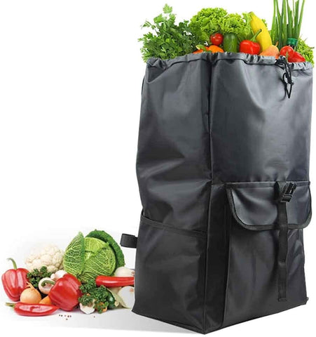 KriShyam® Folding Shopping Cart for Supermarket Large Capacity 2 Wheel Black Shopping Trolley Lightweight Shopping Trolley Bags (2 Wheel Black Plain)