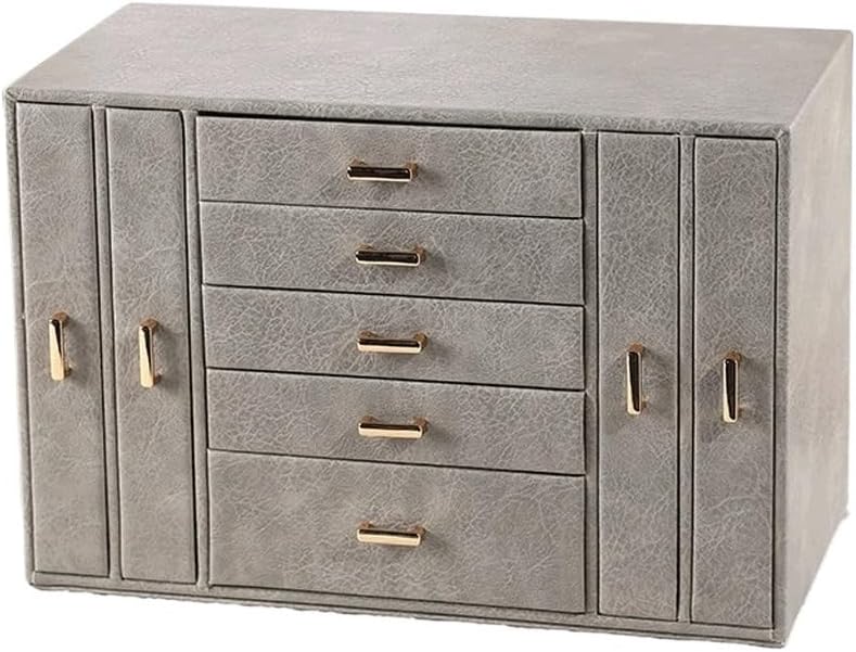 KRISHYAM® Large Jewelry Box for Women Jewelry Organizer Case with 9 Drawers for Necklaces Earrings Rings Gift Jewelry Storage Space Saving (grey, Pink, Red, White)