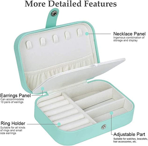 KriShyam® Travel Jewelry Case,Mini Jewellery Box,Portable Jewelry Box Display Storage Case,Bangle Box,Jewellery Organisers, Storage Boxes for Rings & Earrings