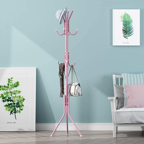 KriShyam® Coat Rack with 12 Hooks, 5.6ft Metal coat rack freestanding,Cloth stand Coat Tree Hats Hanger Holder for Purse, Scarf Rack, Jacket, Umbrella Tree Stand