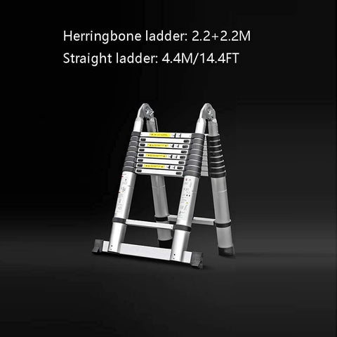 KriShyam® Telescopic Extension Portable Aluminum Telescopic Ladder Multi-Purpose A- Frame Ladder Heavy Duty Extension Ladder for Home(Size : 4.4m/14.4ft)