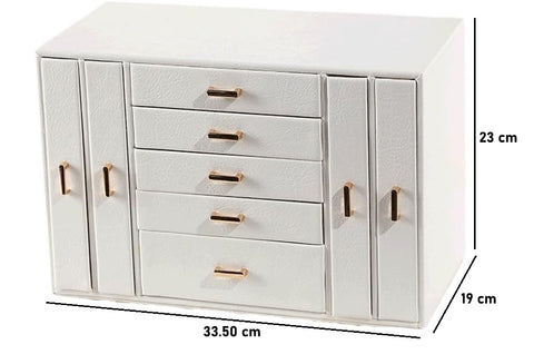 KRISHYAM® Large Jewelry Box for Women Jewelry Organizer Case with 9 Drawers for Necklaces Earrings Rings Gift Jewelry Storage Space Saving (grey, Pink, Red, White)