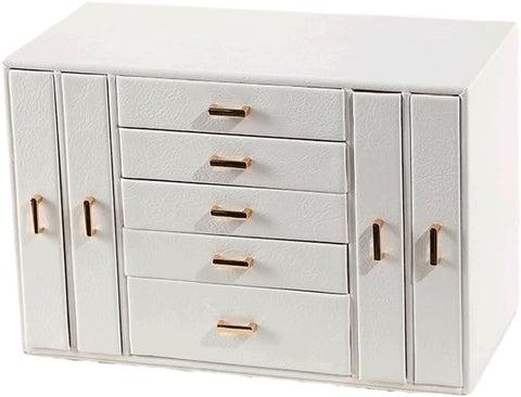 KRISHYAM® Large Jewelry Box for Women Jewelry Organizer Case with 9 Drawers for Necklaces Earrings Rings Gift Jewelry Storage Space Saving (grey, Pink, Red, White)