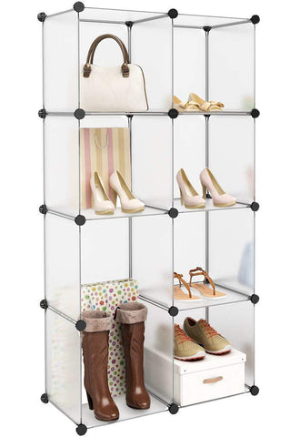 KriShyam ® 8 Door Plastic Sheet Wardrobe Storage Rack Closest Organizer for Clothes Kids Living Room Bedroom Small Accessories/bookcase/toys